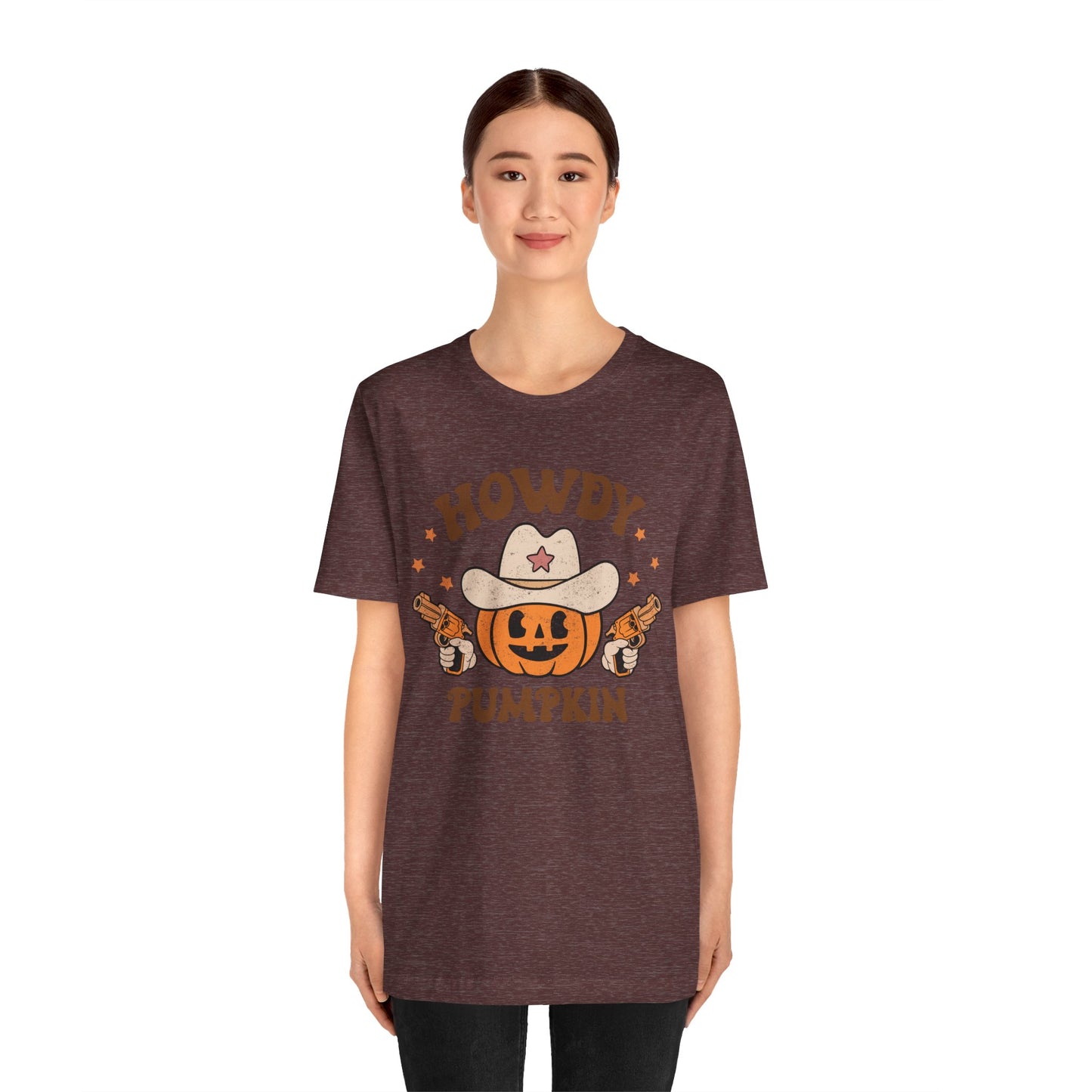 Howdy Pumpkin T-Shirt, Retro Western Cowboy Cowgirl Halloween Tee