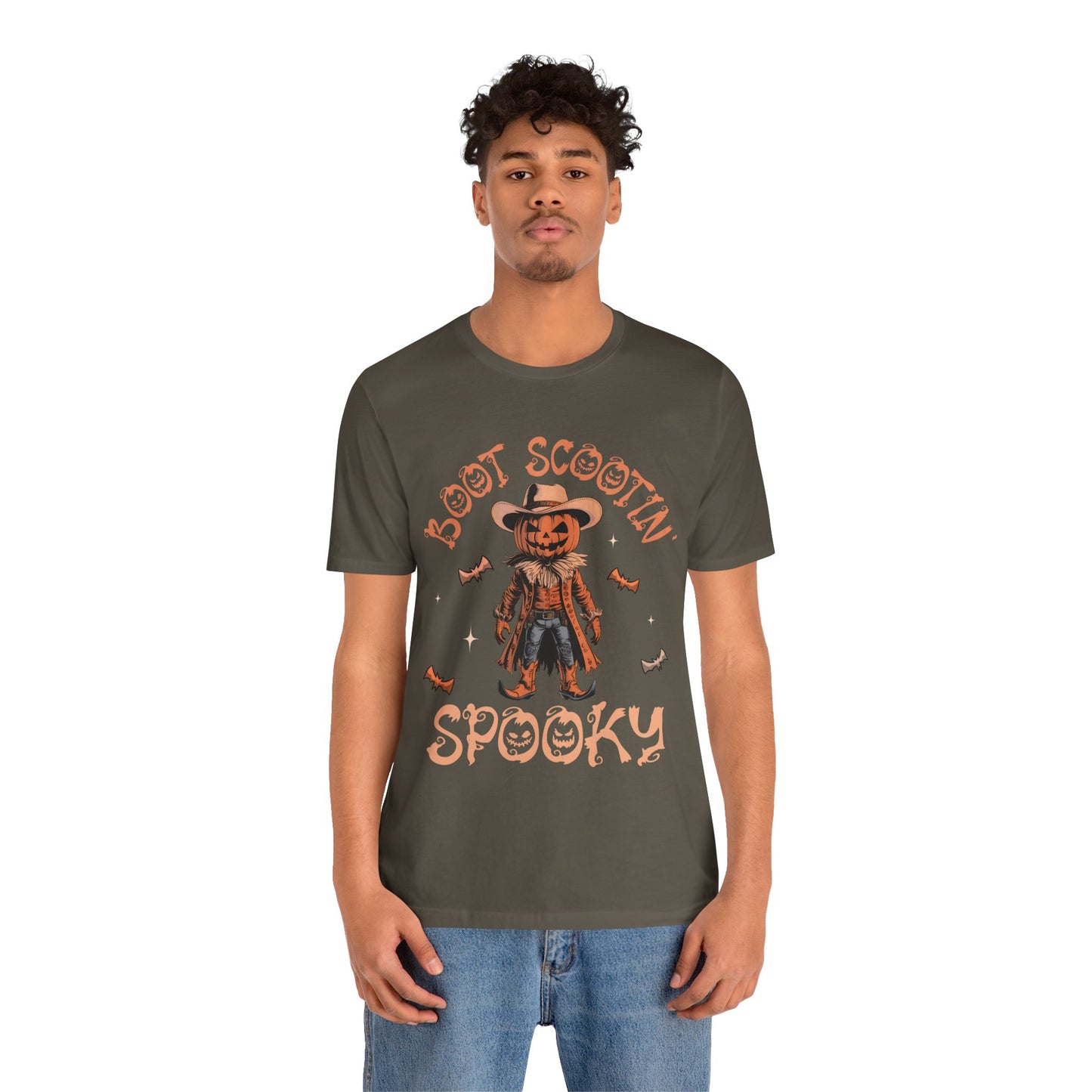 Boot Scootin’ Spooky Shirt – Funny Cowboy Pumpkin Head Western Halloween Tee