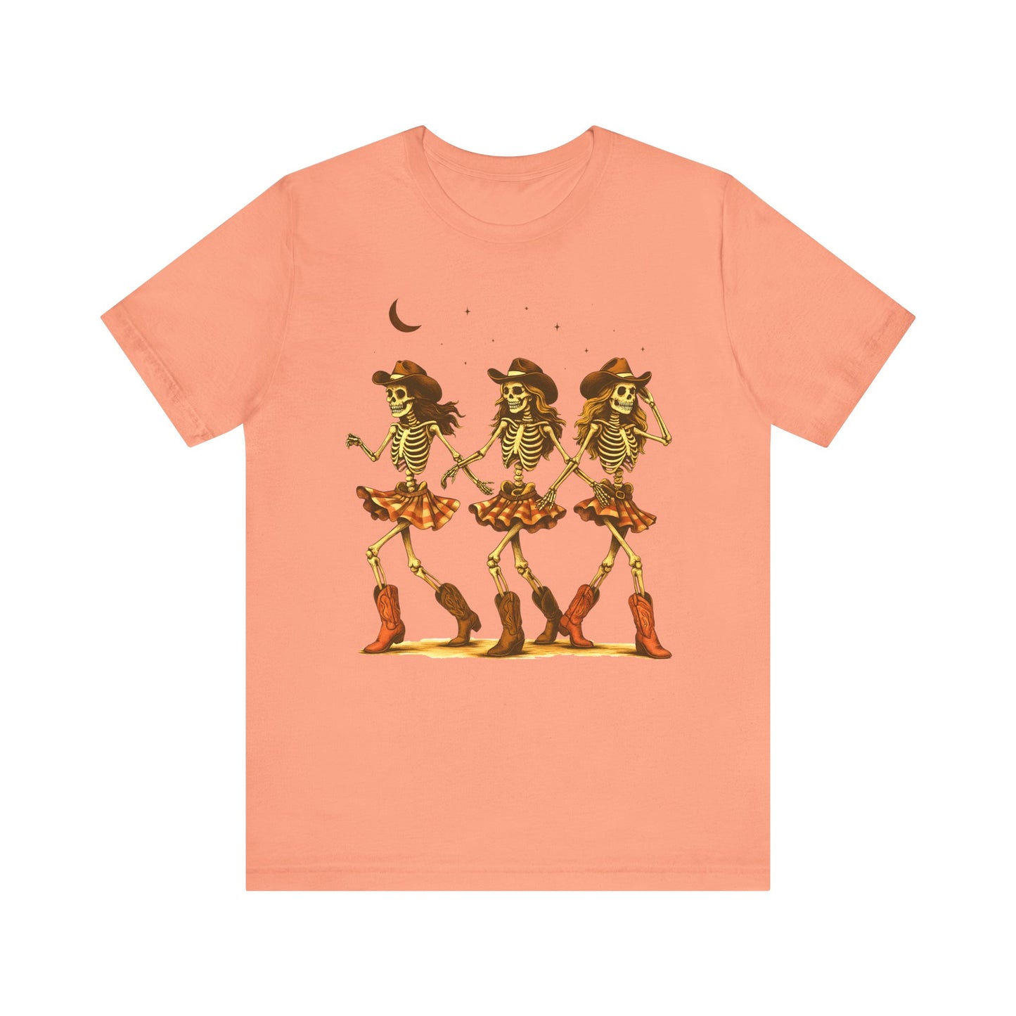 Skeleton Cowgirls Shirt Line Dancing Western Halloween Rodeo Tee