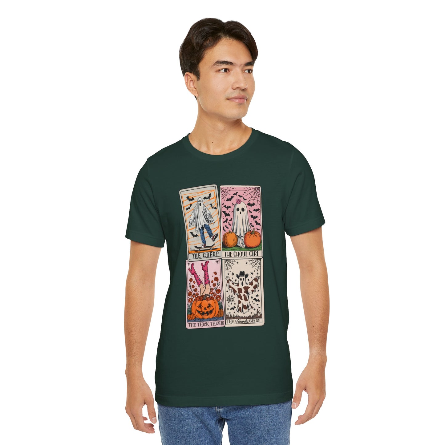 Halloween Tarot Card Ghost Shirt – The Creep, The Ghoul Girl, The Floaty Tee