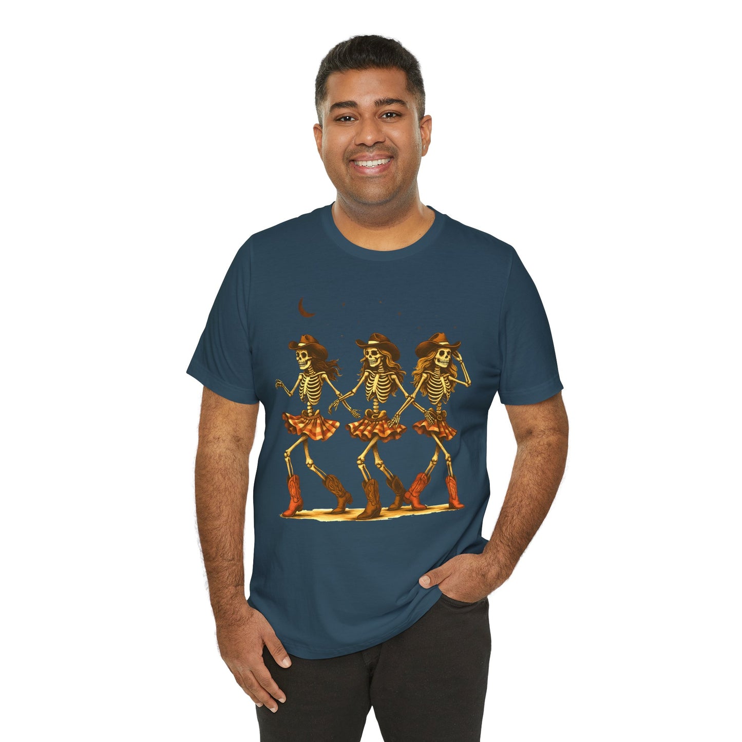 Skeleton Cowgirls Shirt Line Dancing Western Halloween Rodeo Tee