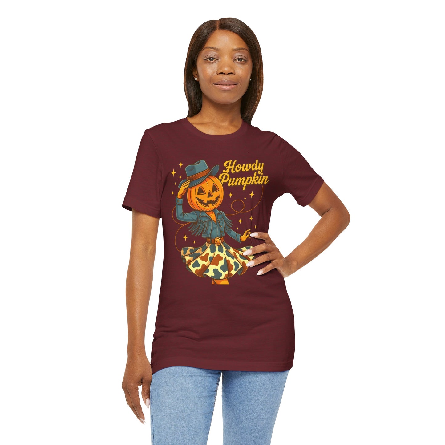 Howdy Pumpkin Shirt Cute Cowgirl Halloween Tee Western Fall Outfit for Women