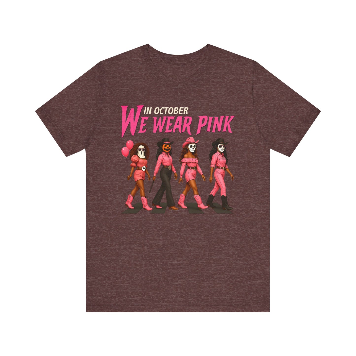 In October We Wear Pink Shirt – Spooky Cowgirl Western Halloween Tee