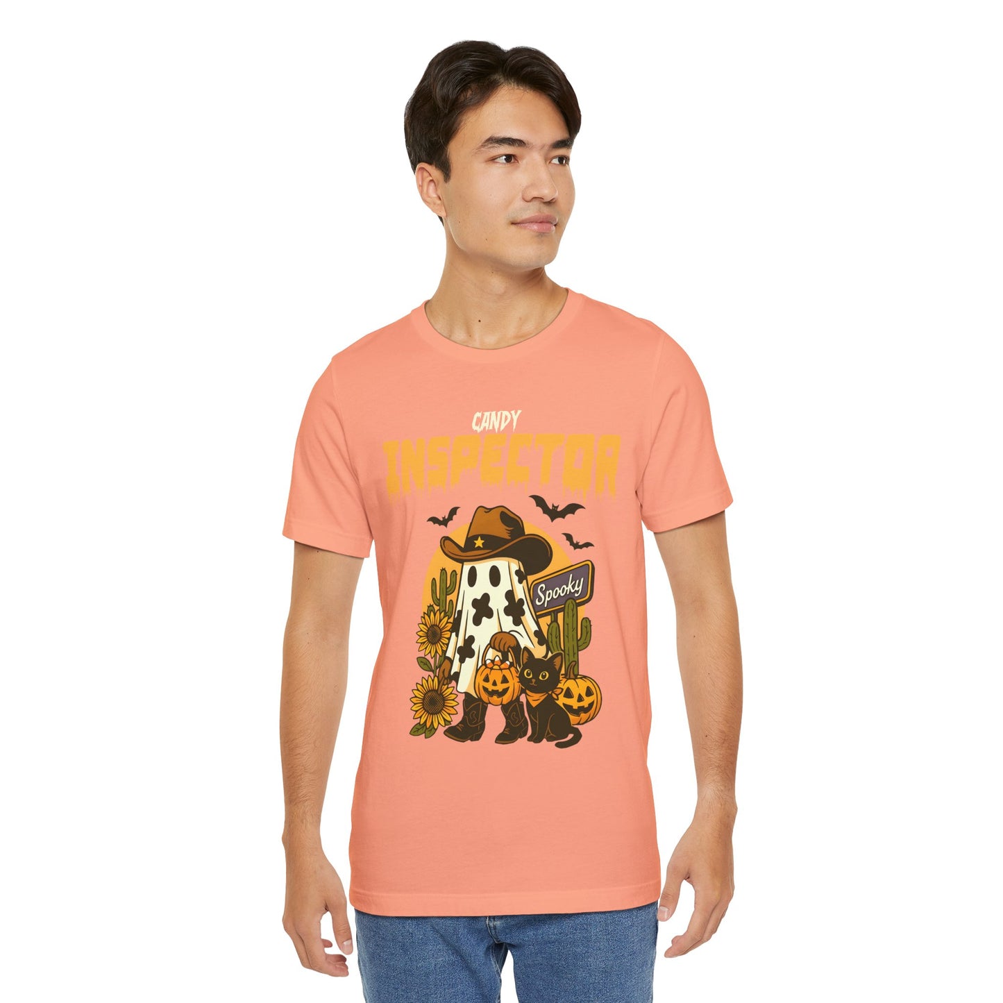 Candy Inspector Shirt – Western Ghost Cowboy Halloween Trick-or-Treat Tee