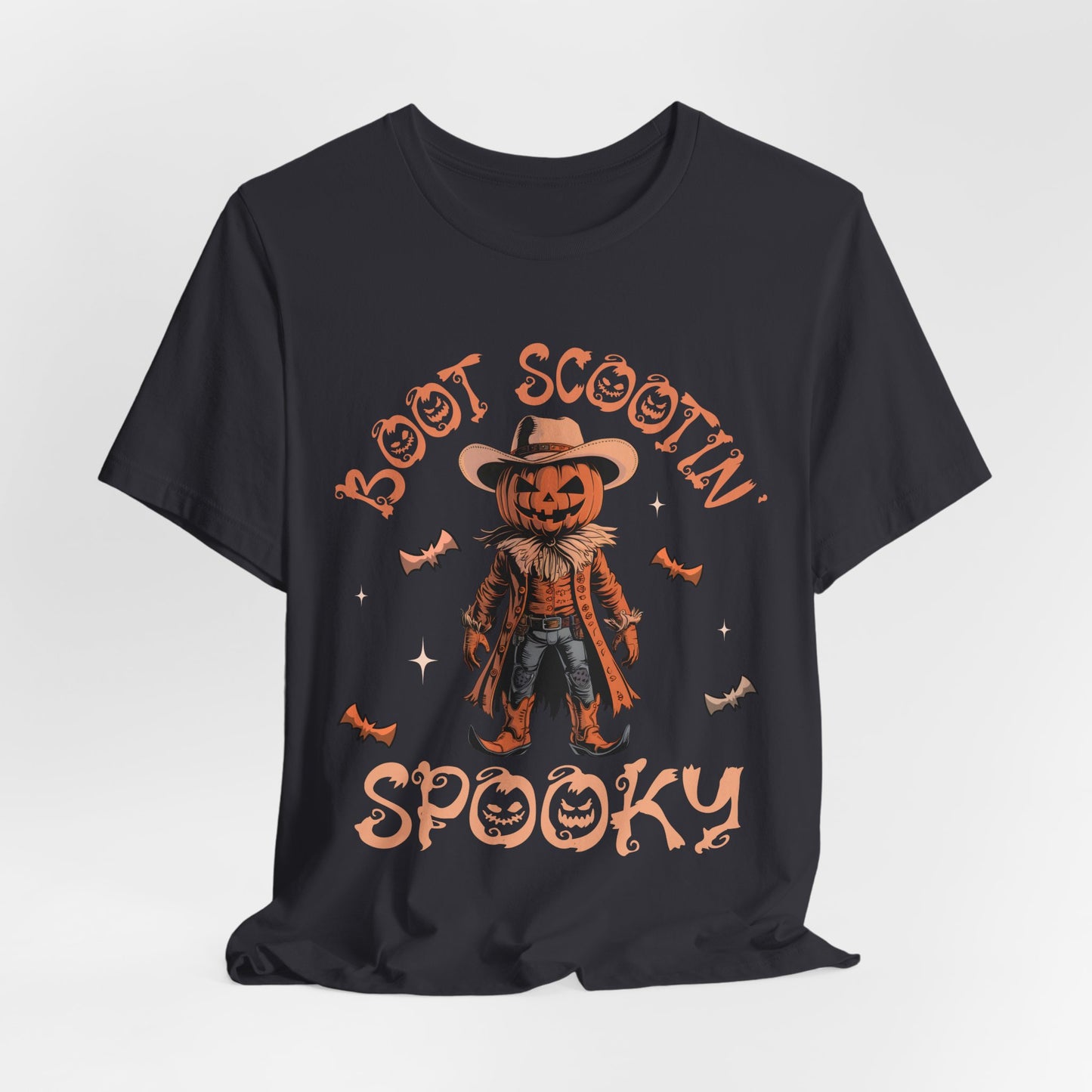 Boot Scootin’ Spooky Shirt – Funny Cowboy Pumpkin Head Western Halloween Tee