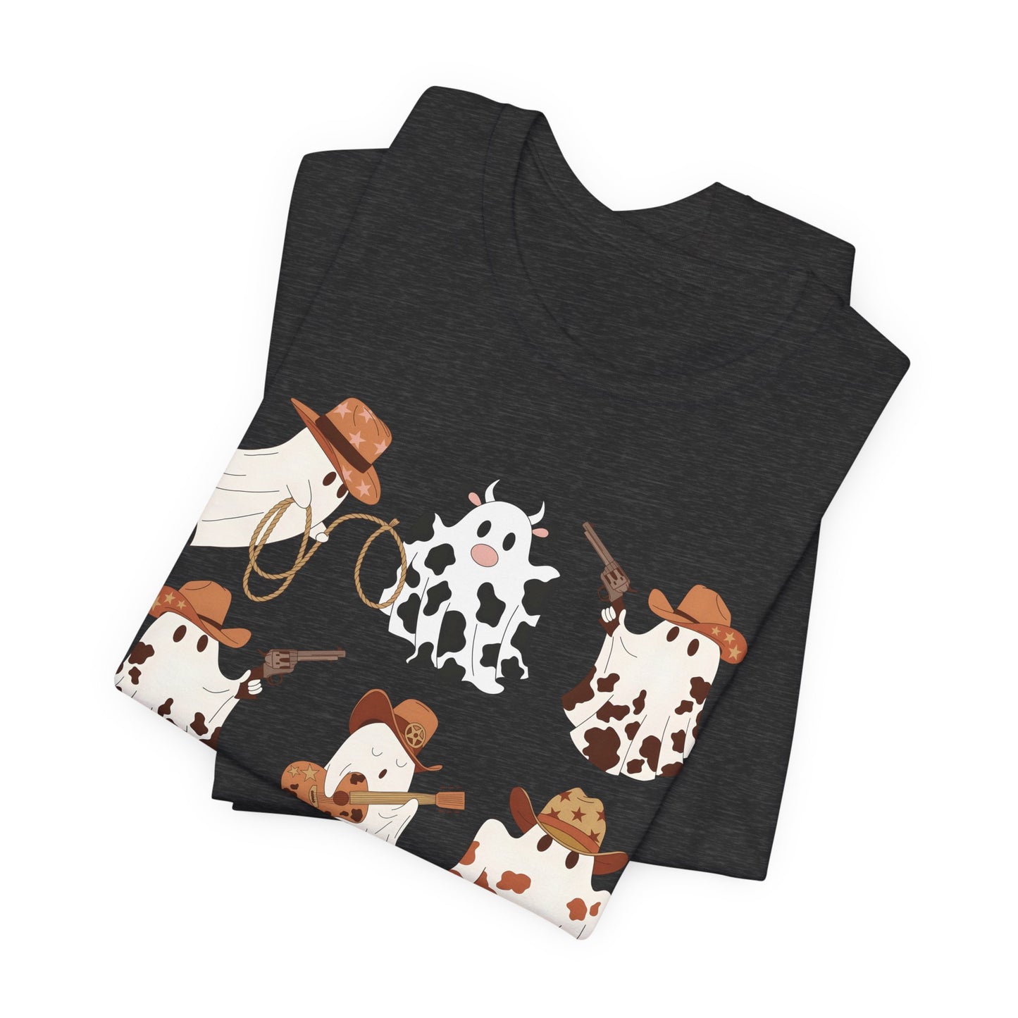 Ghost Cowboy Halloween Western Country Boo Guitar Cowgirl T-Shirt