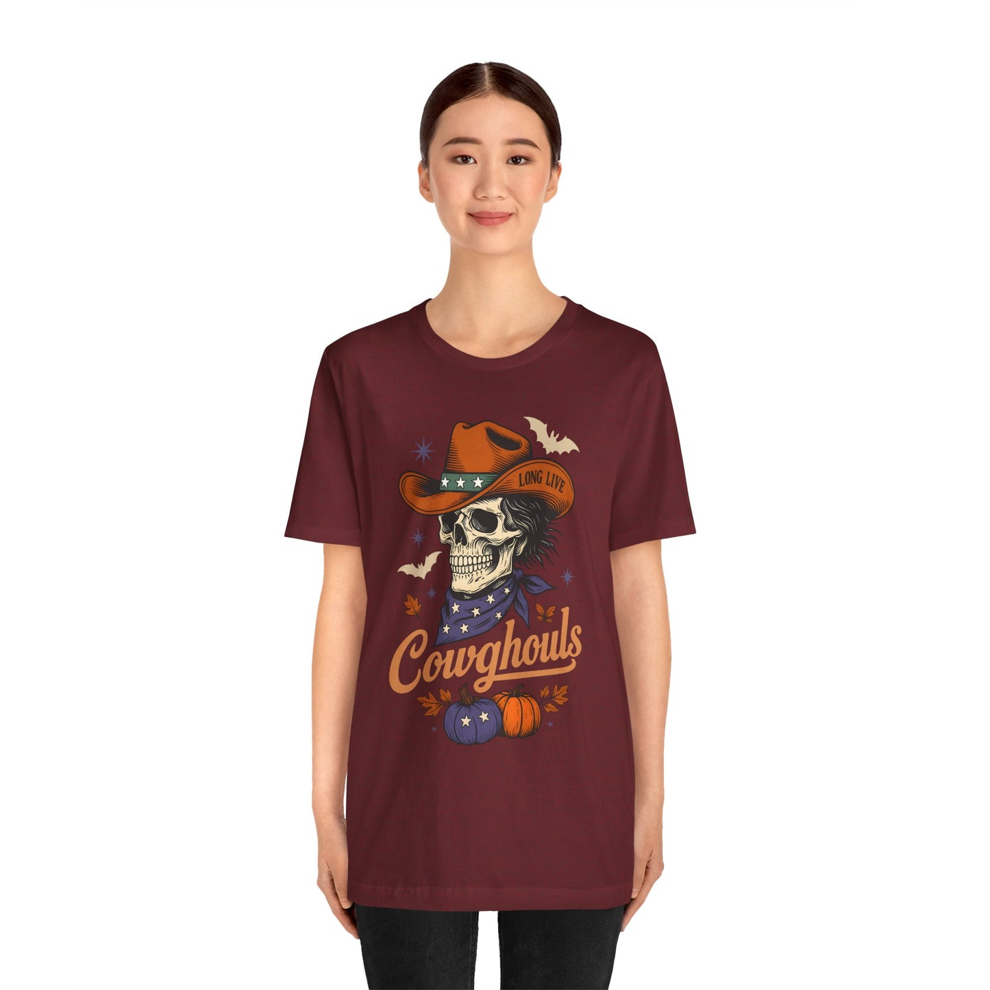 Cowghouls Shirt – Long Live Halloween Skeleton Cowboy Western Ghost Tee