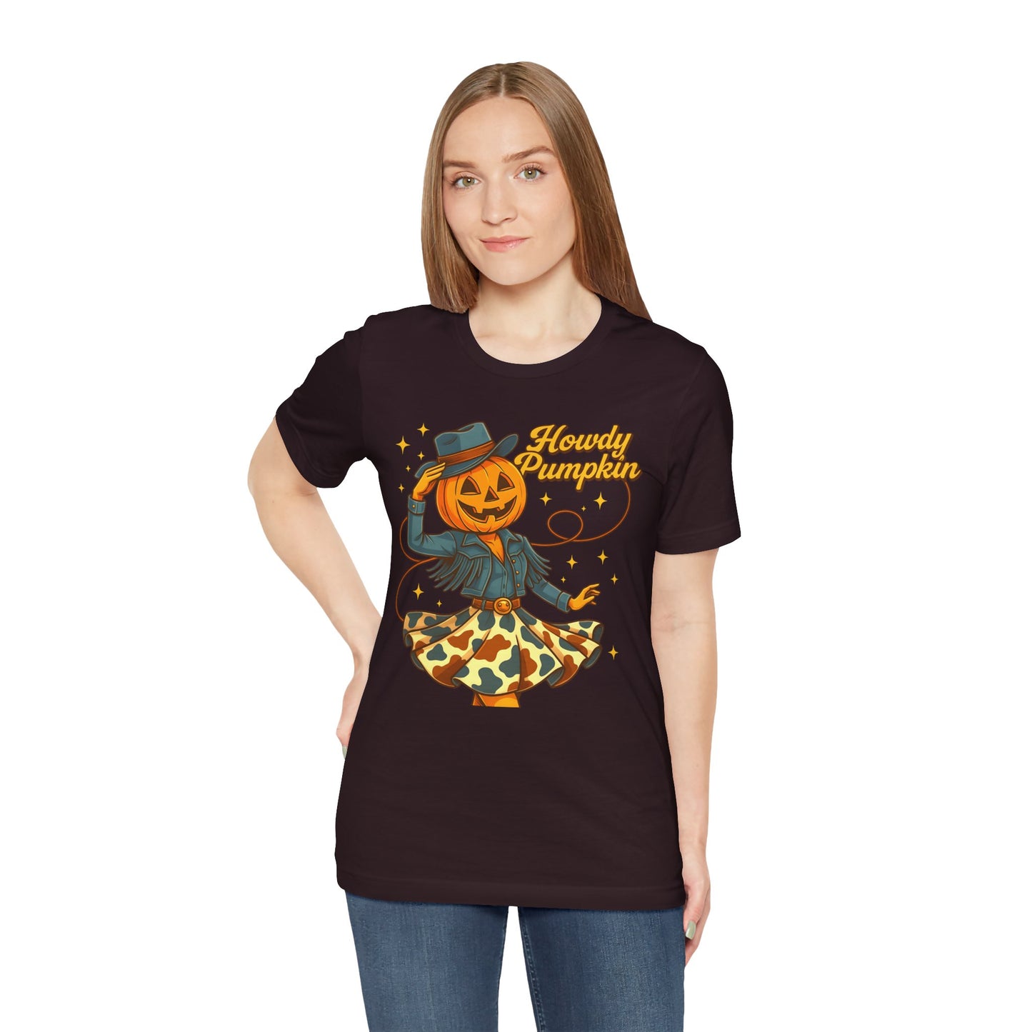Howdy Pumpkin Shirt Cute Cowgirl Halloween Tee Western Fall Outfit for Women