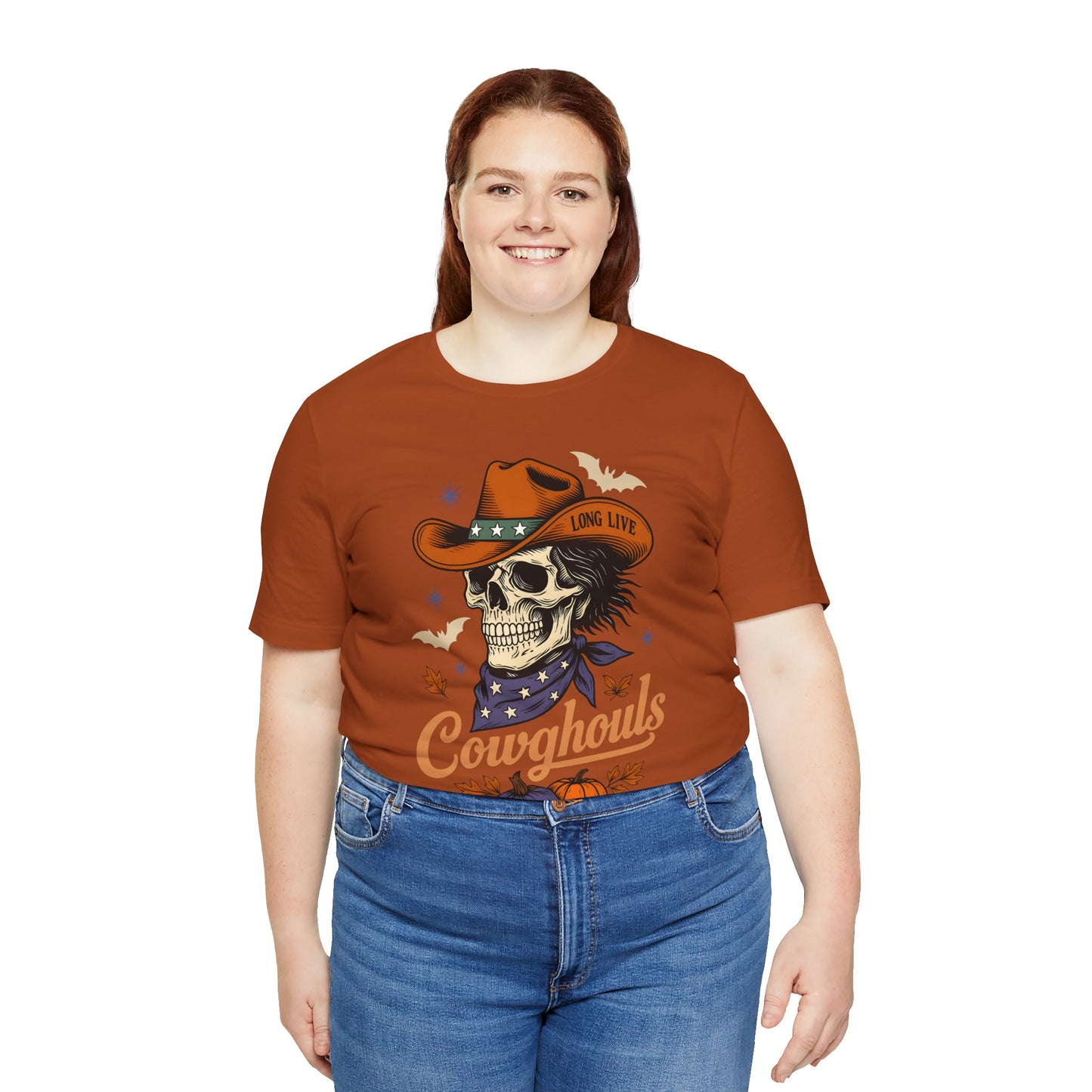 Cowghouls Shirt – Long Live Halloween Skeleton Cowboy Western Ghost Tee