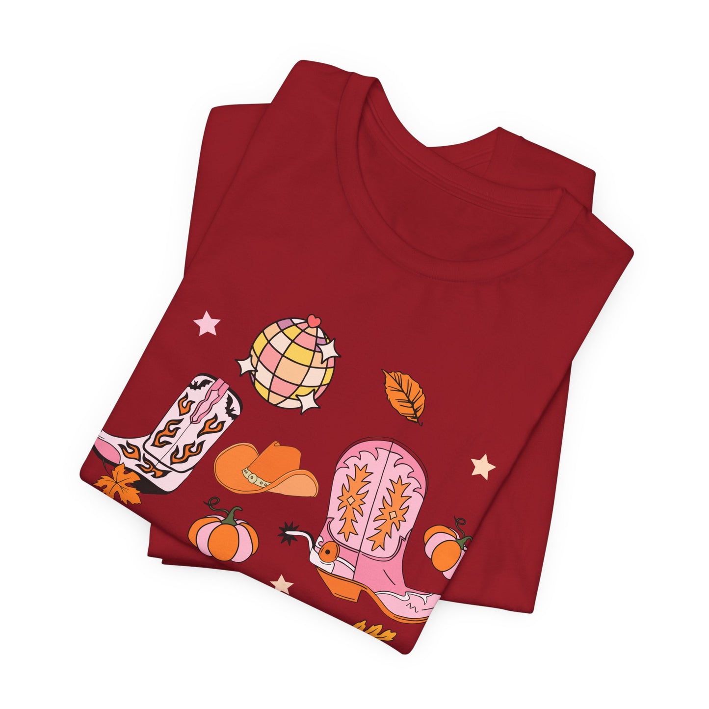 Boot Scootin Spooky Howdy Western Halloween Thanksgiving T-Shirt, Retro Cowgirl Fall Tee