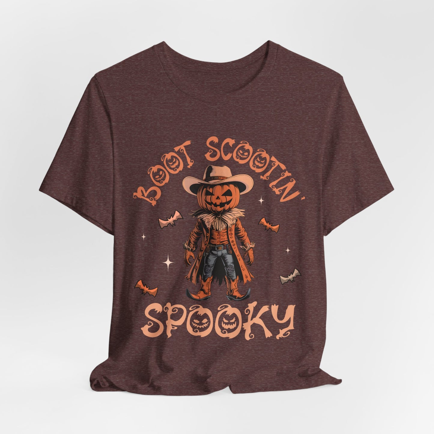 Boot Scootin’ Spooky Shirt – Funny Cowboy Pumpkin Head Western Halloween Tee