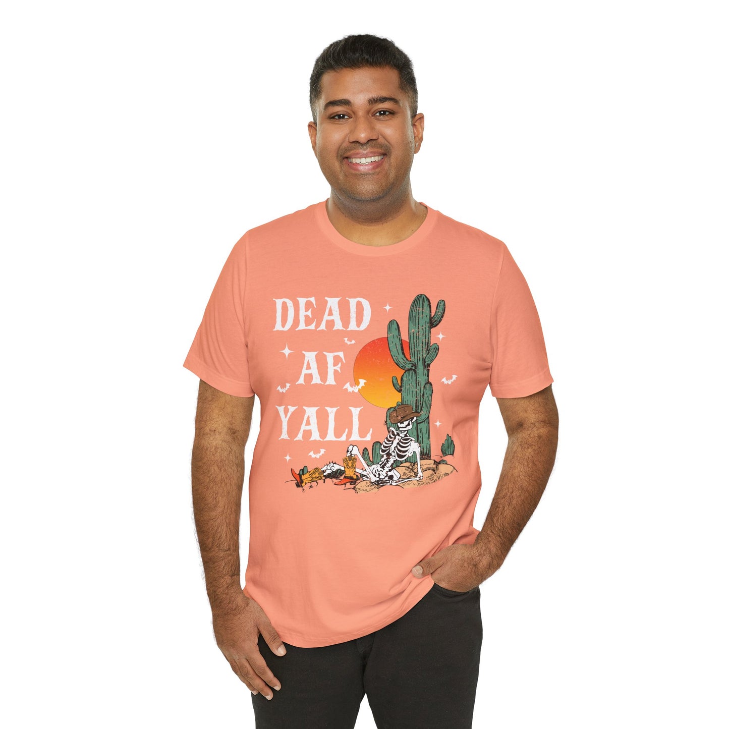 Dead AF Y’all Shirt – Western Skeleton Cowboy Spooky Halloween Tee