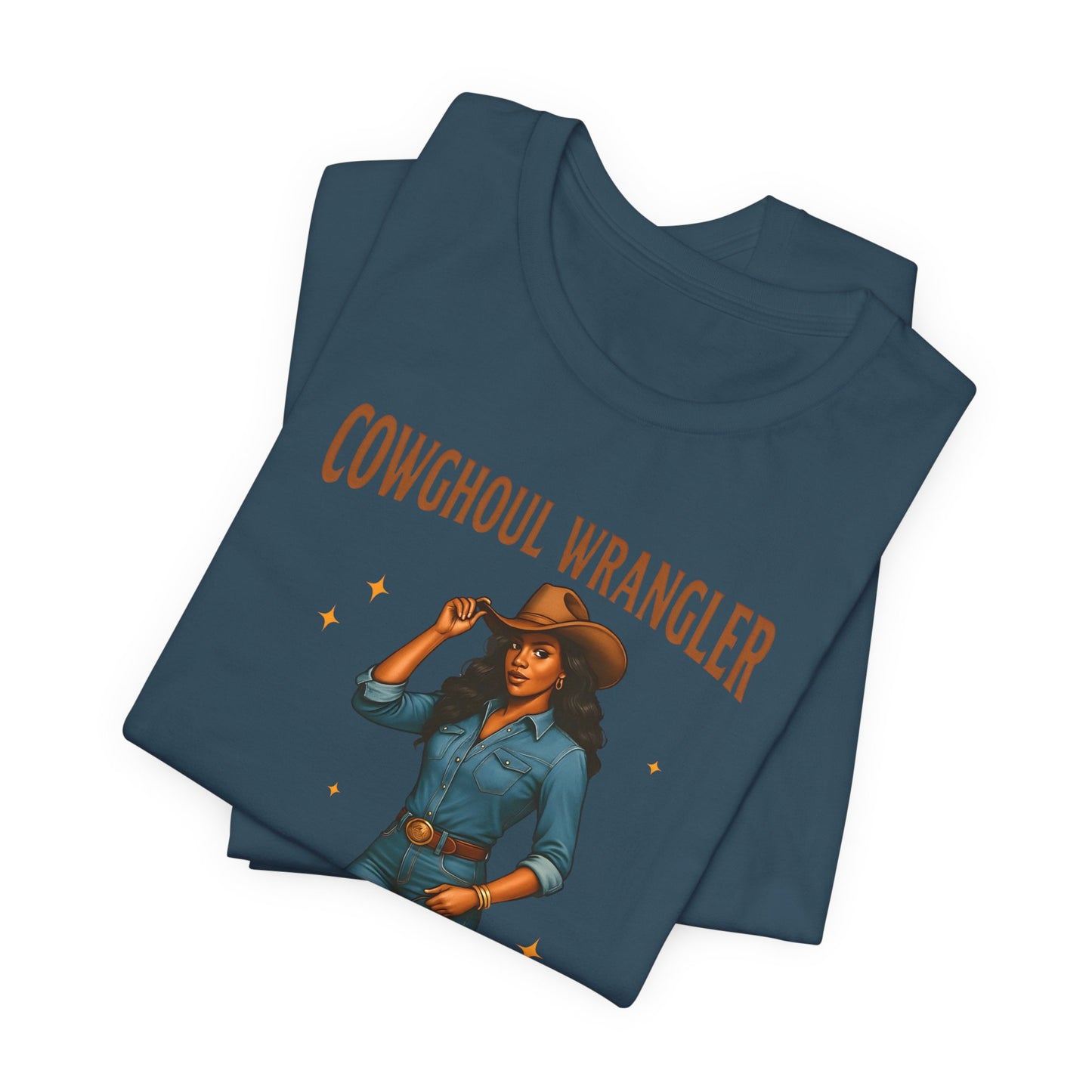 Cowghoul Wrangler Shirt Western Cowgirl Cowboy Ghost Halloween Tee, Spooky Rodeo Fall Outfit