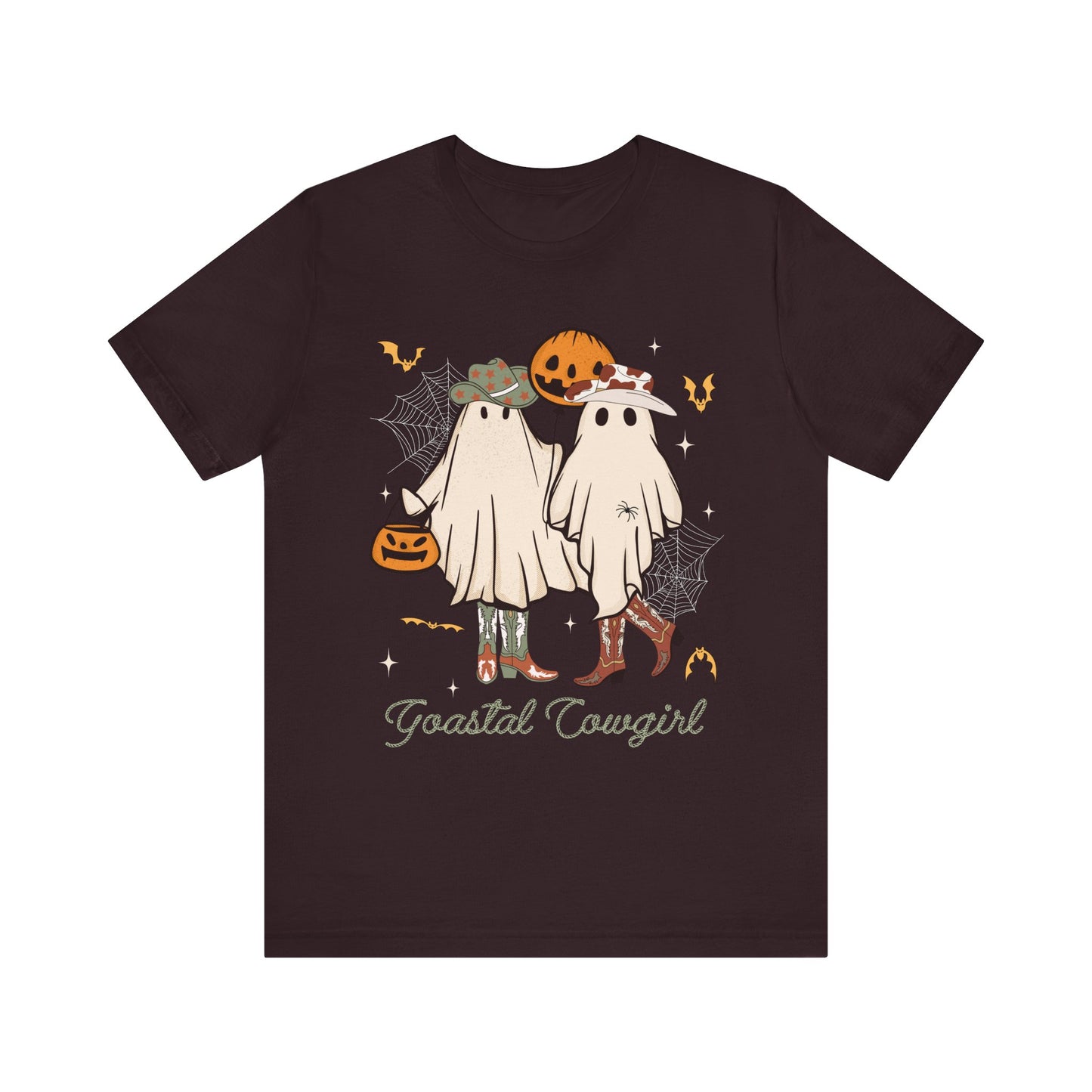 Ghostal Coastal Cowgirl T-Shirt, Western Ghost Halloween Tee, Spooky Cute Rodeo Shirt