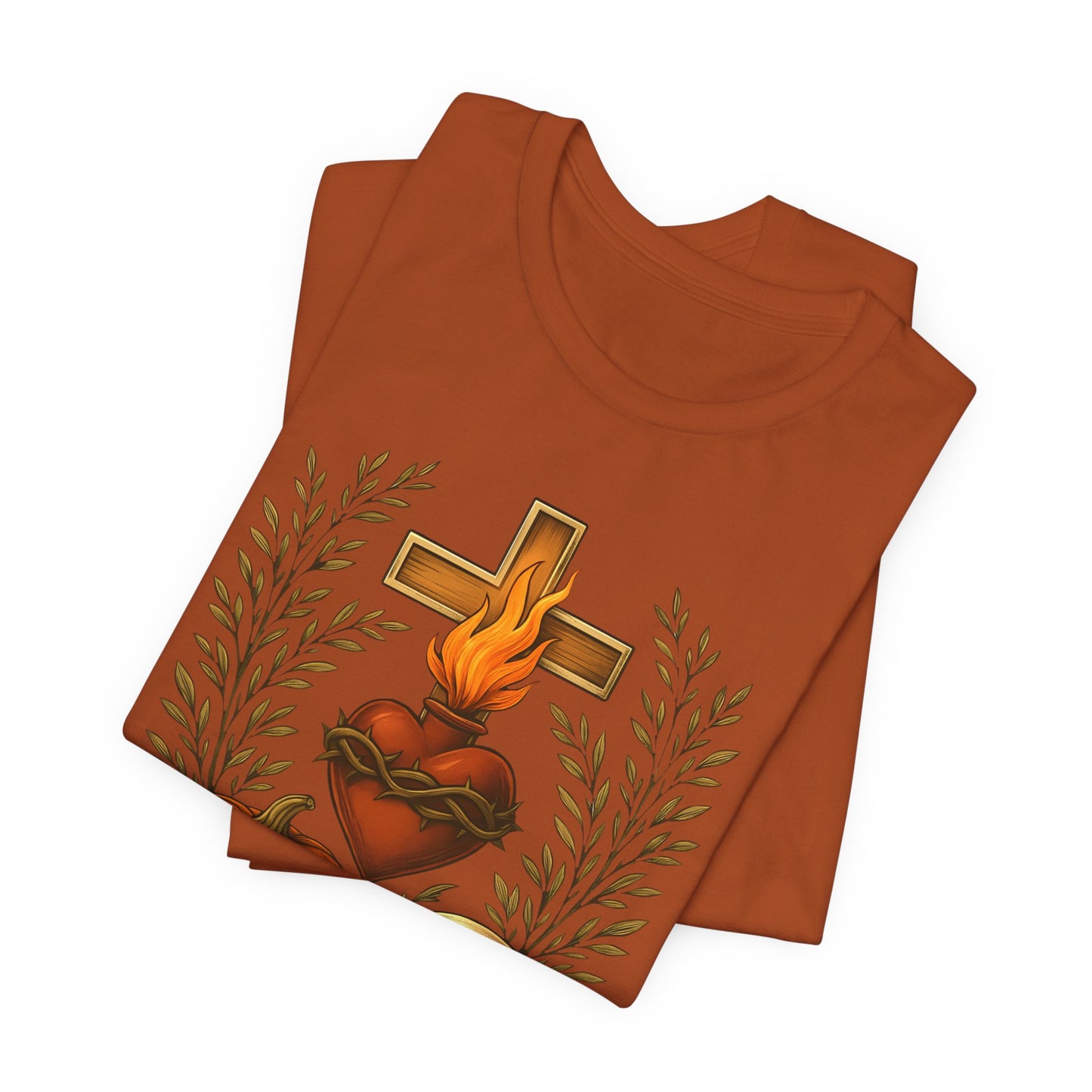 Sacred Heart Halloween Shirt – Jesus Skulls Pumpkins Christian Cross Tee