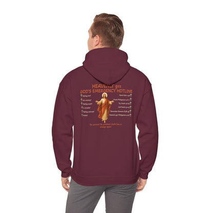 Heavenly 911 Hoodie – God’s Emergency Hotline Christian Bible Verse Pullover