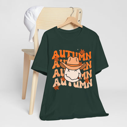 Retro Groovy Fall Shirt – Vintage 70s Smile Face Pumpkin Halloween Tee