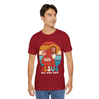 Hey Devil Jesus Has Your Back T-Shirt, Funny Christian Retro Halloween Tee