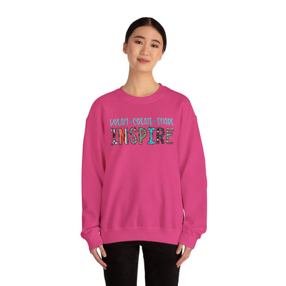 Dream Create Share Inspire Sweatshirt – Motivational Teacher Western Pullover