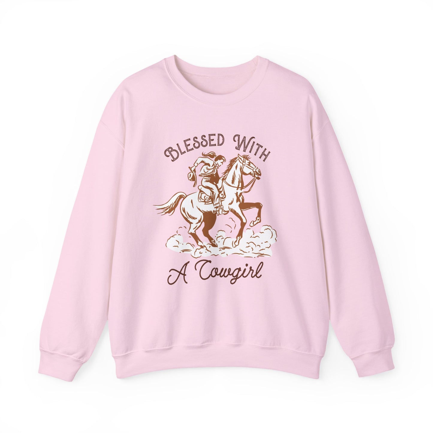 Blessed with a Cowgirl Sweatshirt – Retro Christian Western Rodeo Pullover