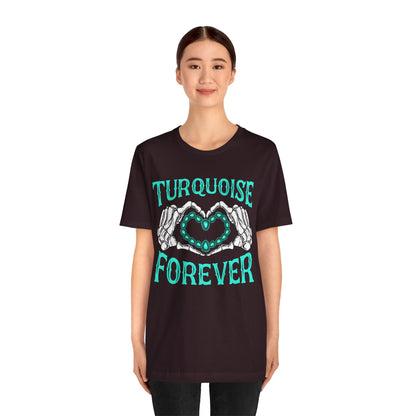 Western Turquoise Forever Shirt – Gemstone Skeleton Hand Heart Rodeo Tee