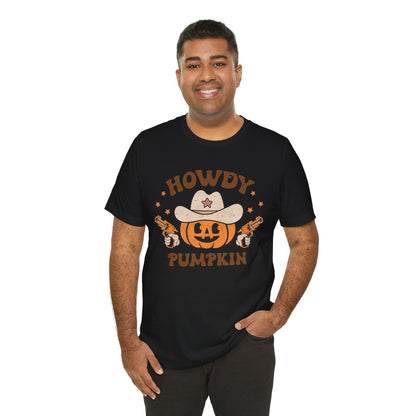 Howdy Pumpkin T-Shirt, Retro Western Cowboy Cowgirl Halloween Tee