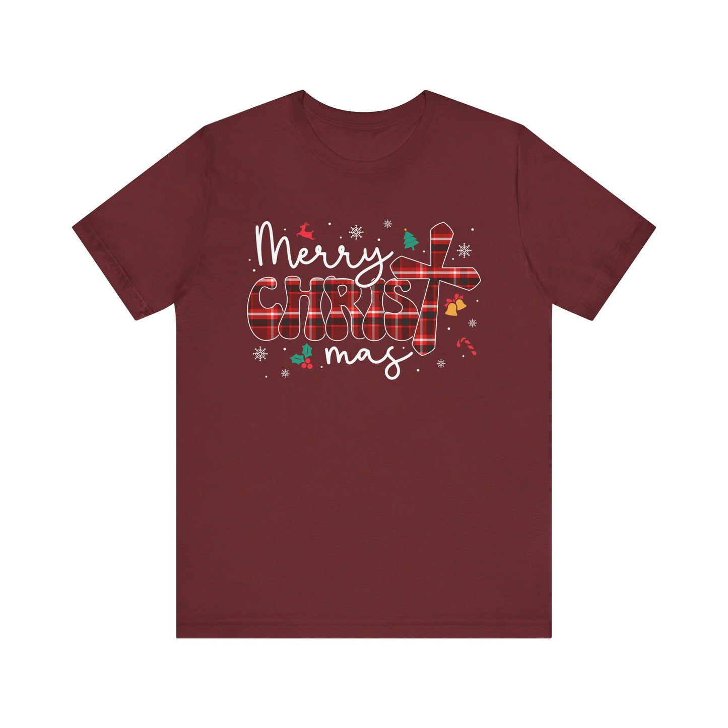 Merry Christmas Cross Shirt – Christian Buffalo Plaid Family Pajama Tee