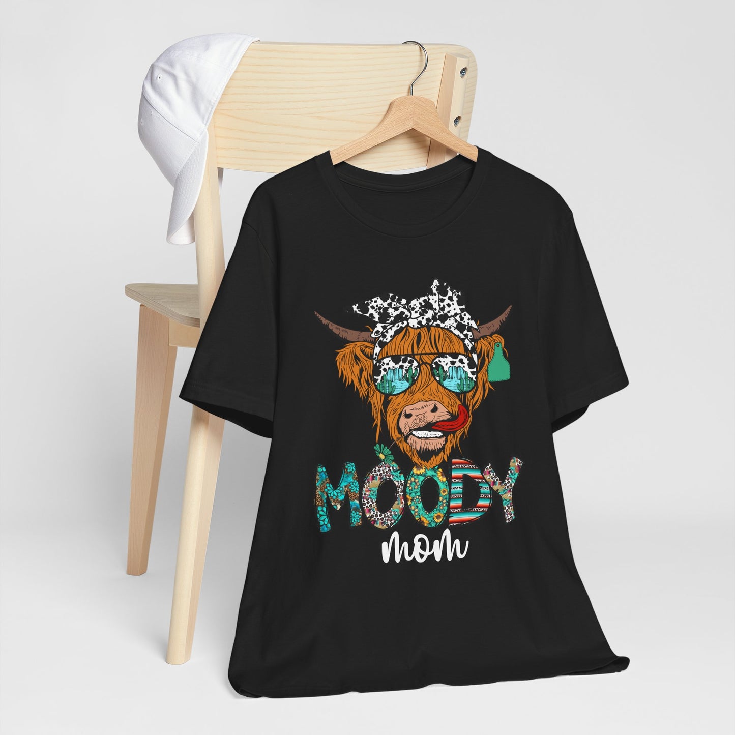 Western Moody Mom Shirt – Highland Cow Sunglasses Country Life Ranch Vibe Tee