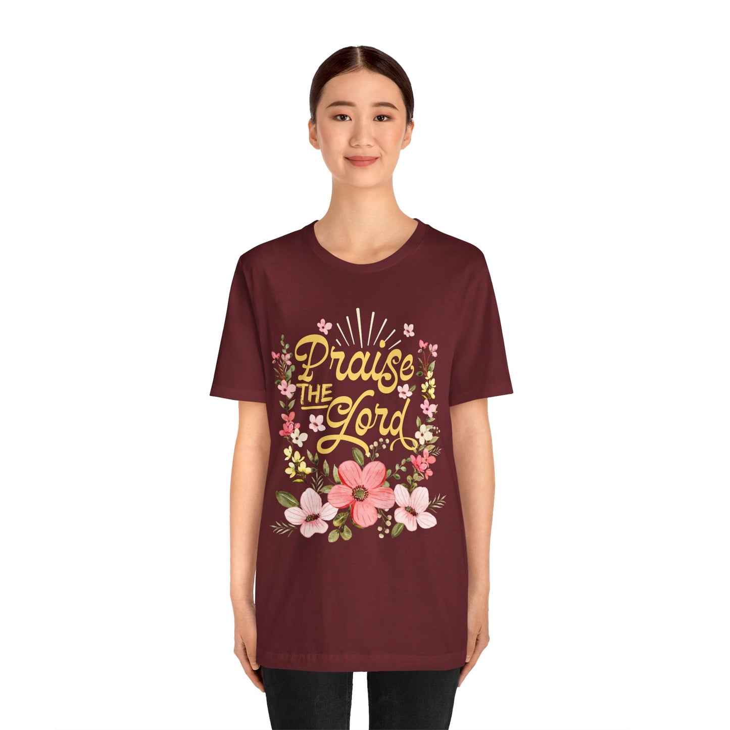 Praise the Lord Shirt – Christian Worship Groovy Retro Daisy Floral Faith Tee