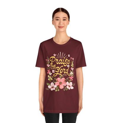 Praise the Lord Shirt – Christian Worship Groovy Retro Daisy Floral Faith Tee