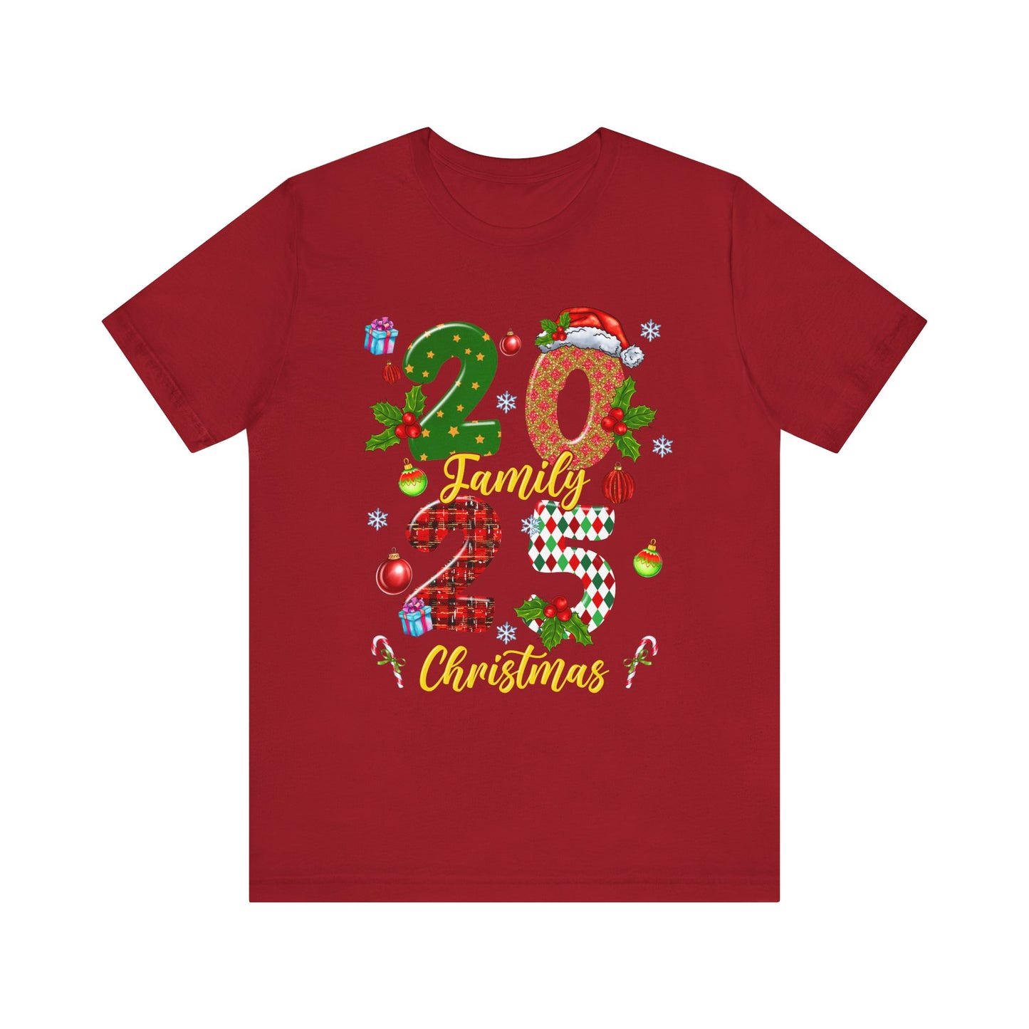 2025 Family Christmas Shirt – Red Plaid Santa Hat Matching Holiday Tee
