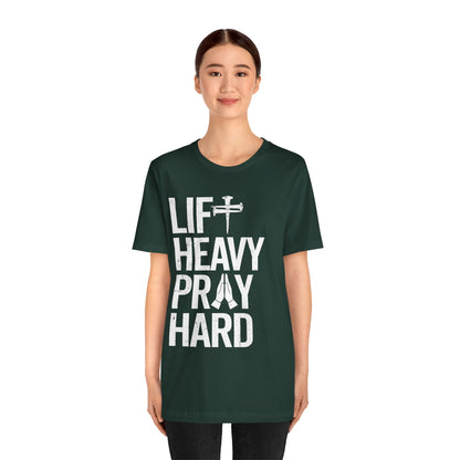Lift Heavy Pray Hard Cross Nails Trendy Christ Gym Vintage T-Shirt