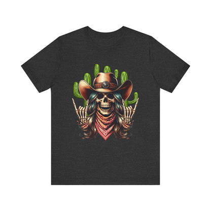 Skeleton Cowgirl Howdy Shirt – Rock Hand Western Rodeo Vintage Tee