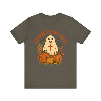 Jesus Is My Boo Shirt – Cute Christian Ghost Pumpkin Halloween Faith Tee