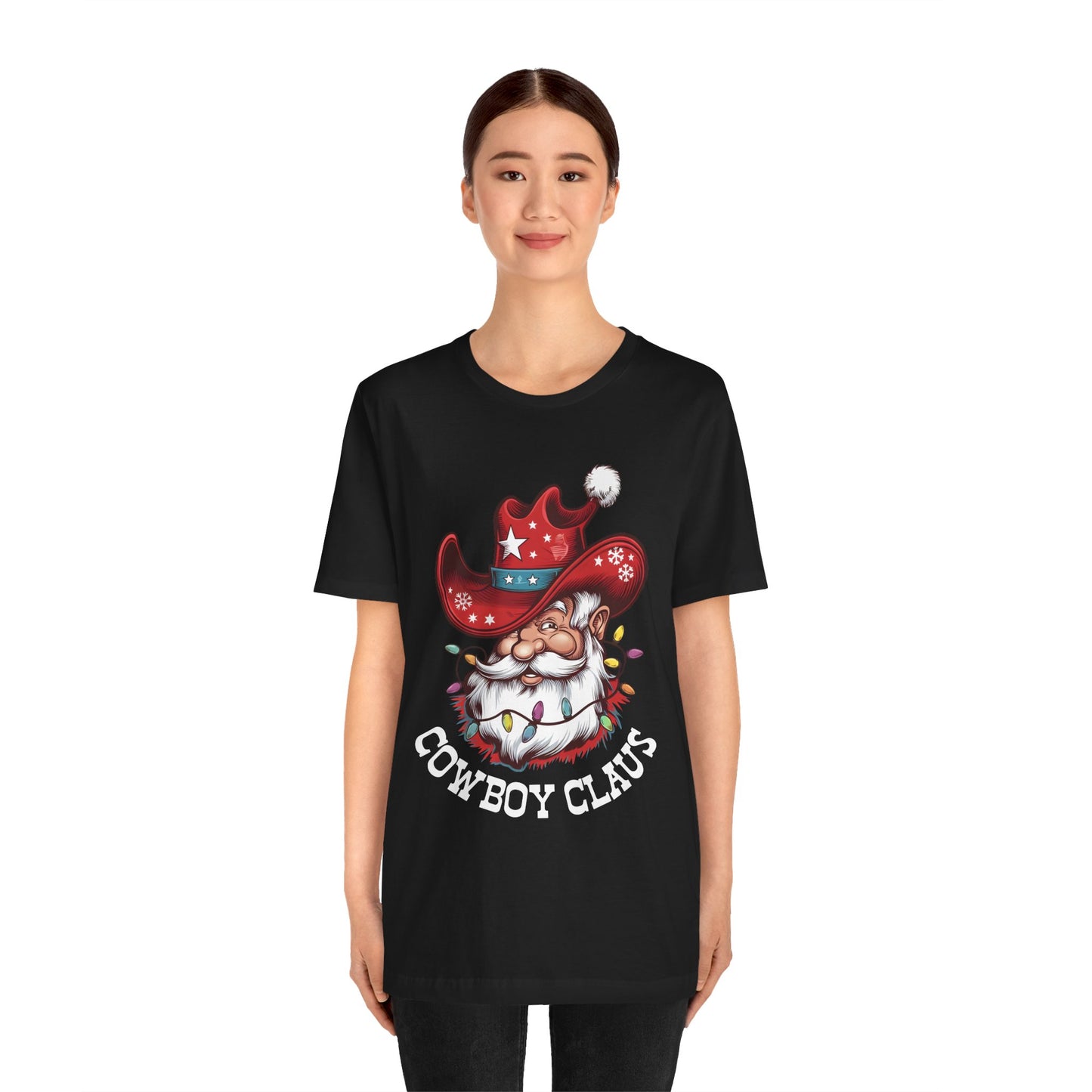 Cowboy Claus Shirt – Western Santa Hat Funny Cowboy Christmas Holiday Tee