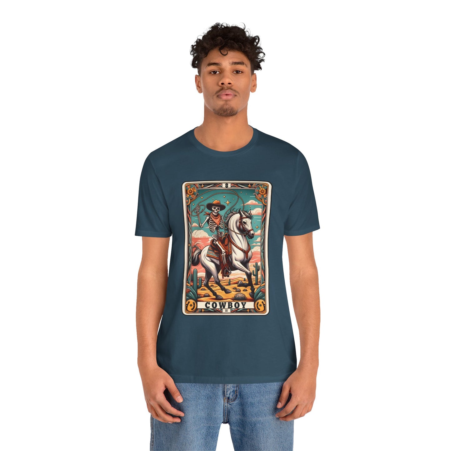 Cowboy Skeleton Tarot Card Shirt – Western Howdy Texas Rodeo Tee