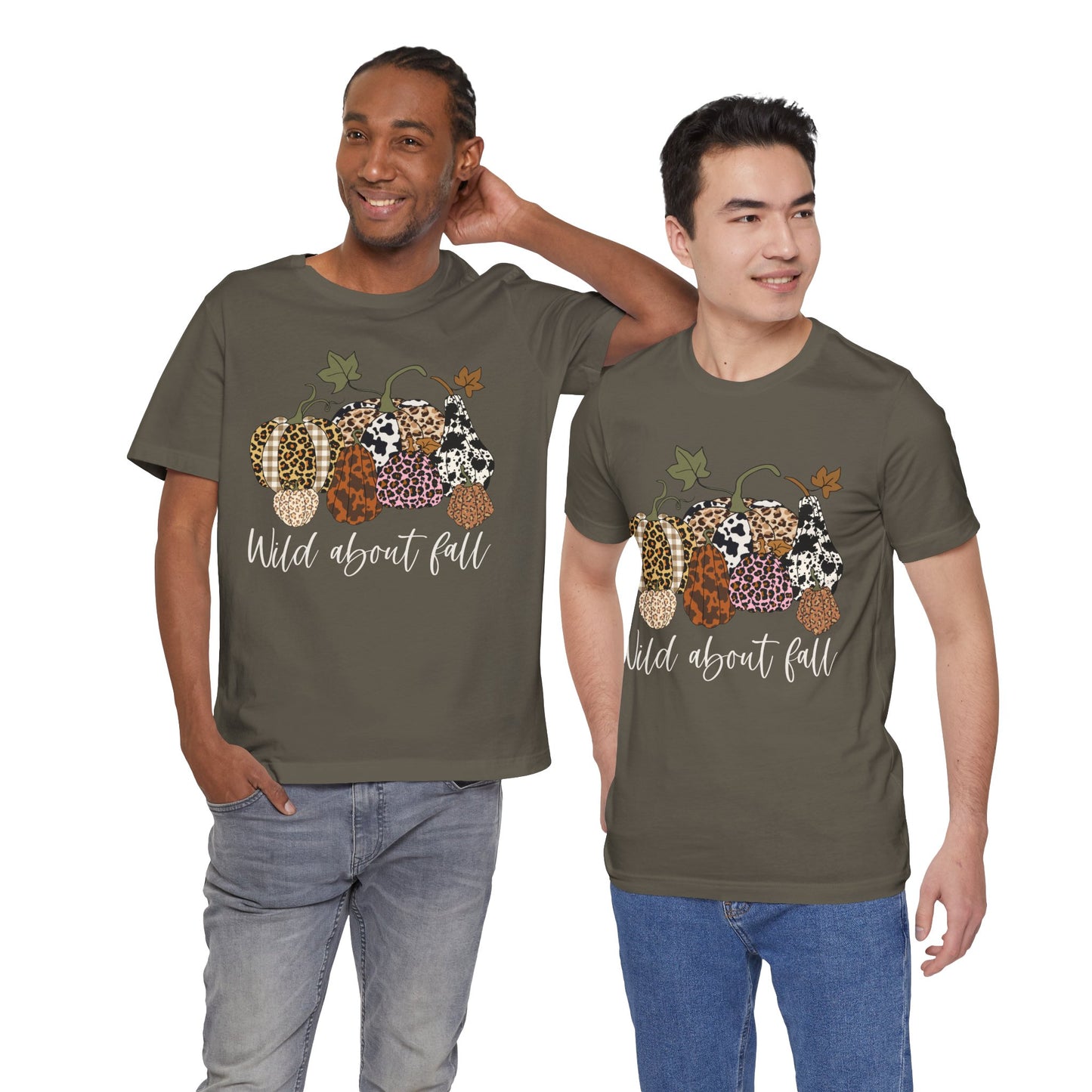 Wild About Fall Shirt – Pumpkin Leopard Plaid Autumn Thanksgiving Tee