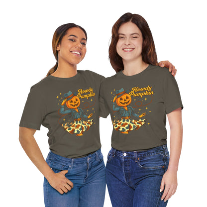 Howdy Pumpkin Shirt Cute Cowgirl Halloween Tee Western Fall Outfit for Women