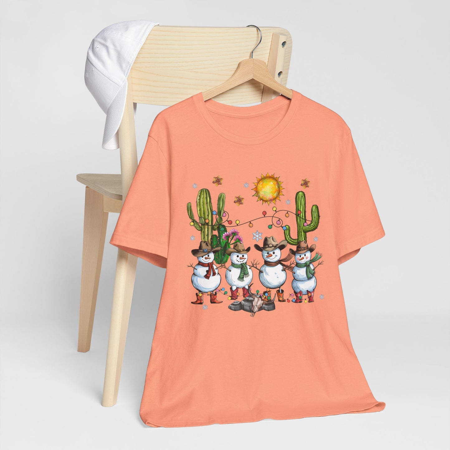 Snowman Cowboy Christmas Shirt – Western Howdy Holiday Tee for Kids & Boys