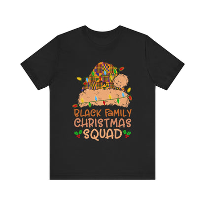 Black Family Christmas Squad Shirt – Kente Santa Hat African Heritage Holiday Tee