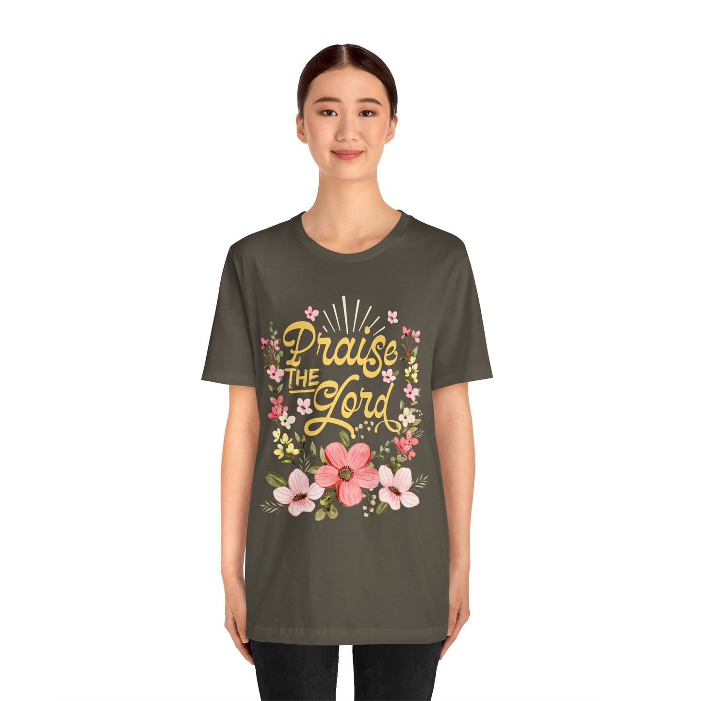 Praise the Lord Shirt – Christian Worship Groovy Retro Daisy Floral Faith Tee