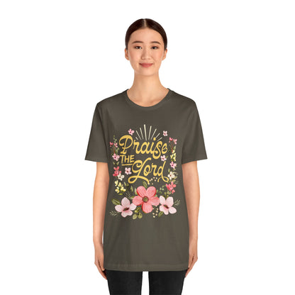 Praise the Lord Shirt – Christian Worship Groovy Retro Daisy Floral Faith Tee
