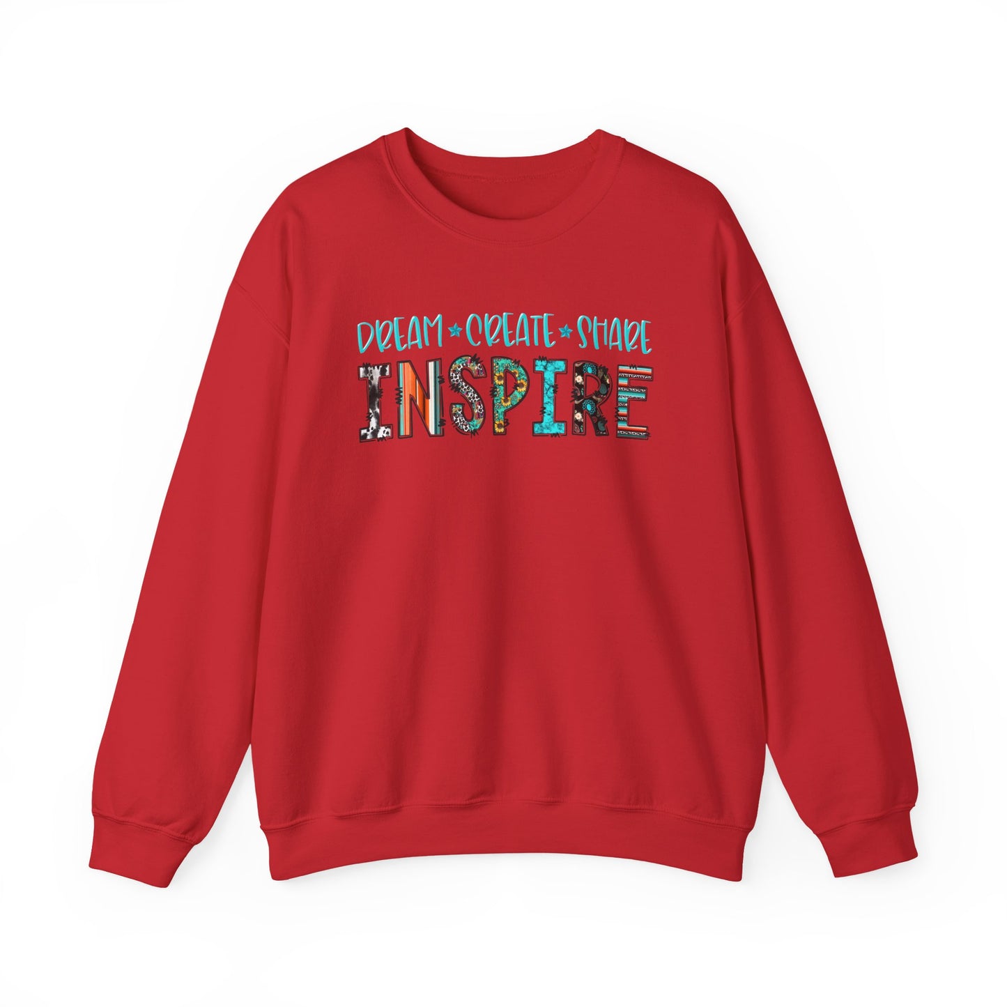 Dream Create Share Inspire Sweatshirt – Motivational Teacher Western Pullover