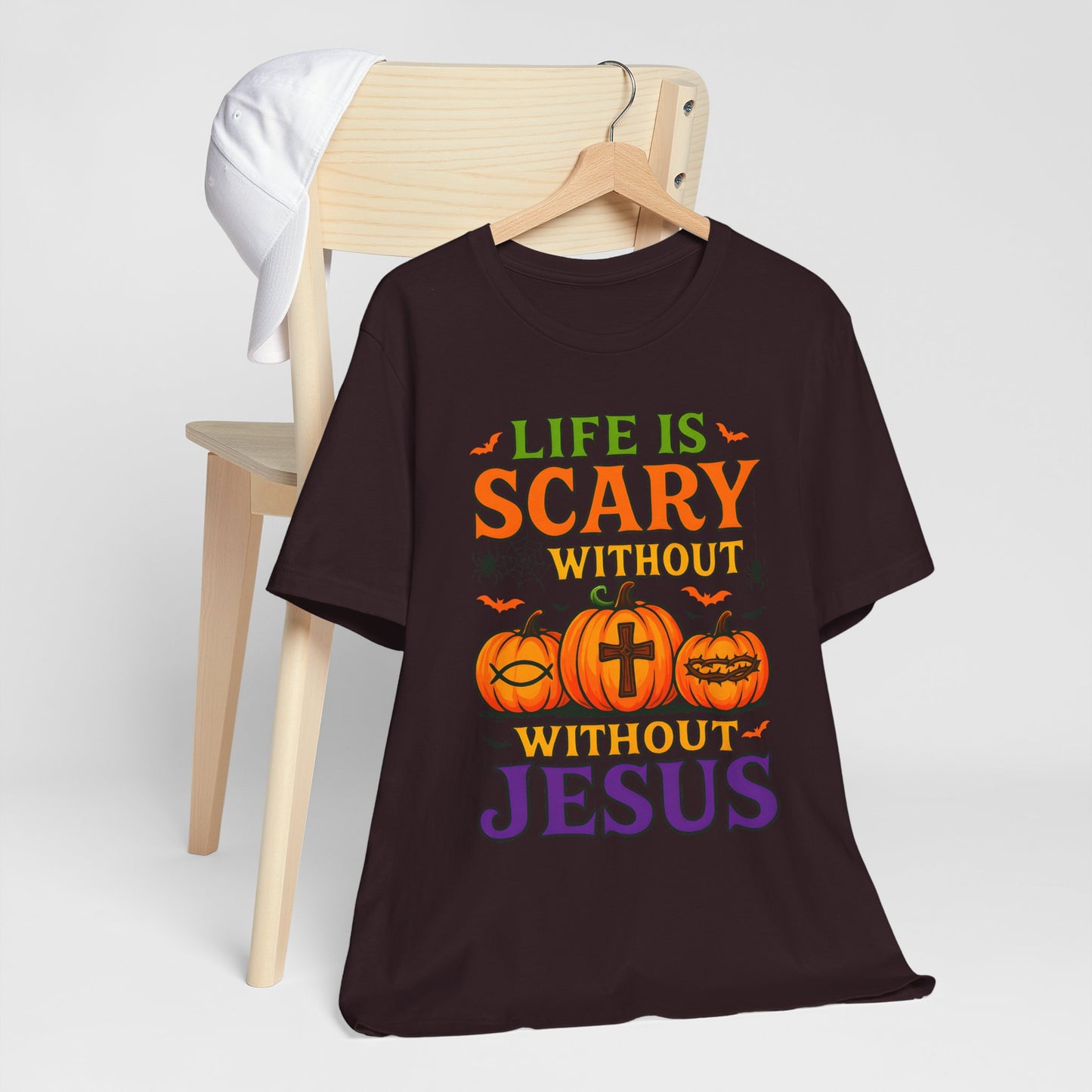 Life Is Scary Without Jesus Shirt – Christian Pumpkin Halloween Faith Tee