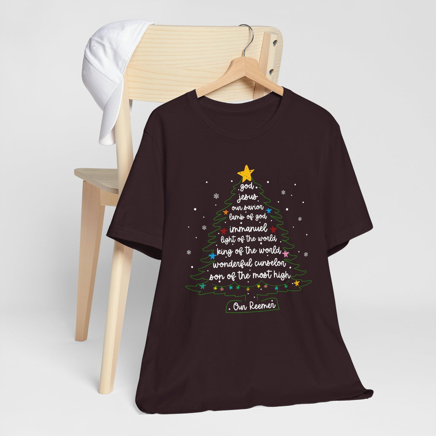 Christian Christmas Tree Sayings Shirt – God Jesus Savior Faith Holiday Tee