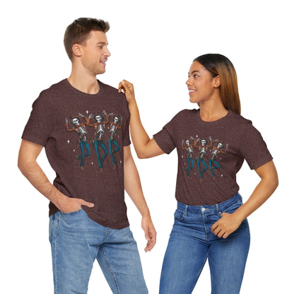 Halloween Western Dancing Skeletons Cowboy Creepy Country T-Shirt