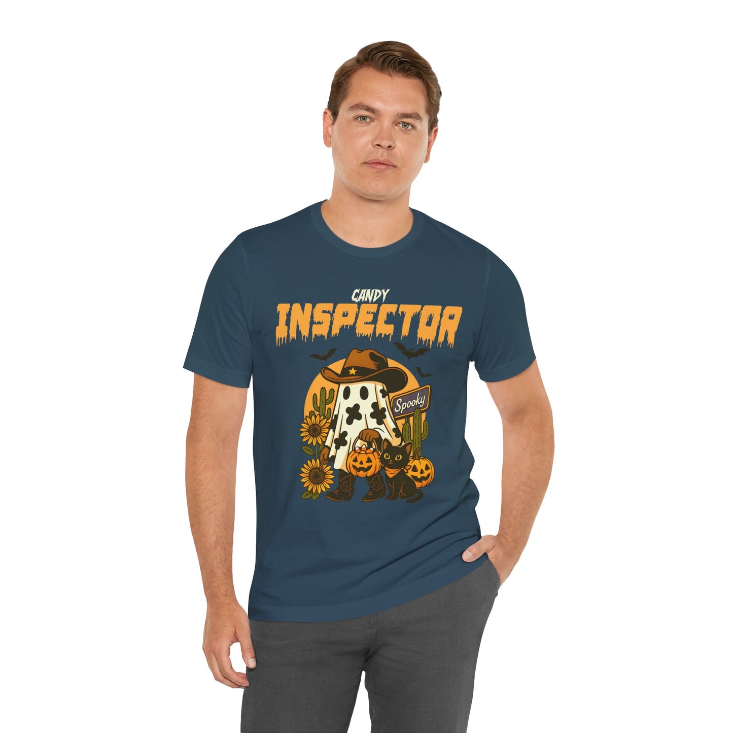 Candy Inspector Shirt – Western Ghost Cowboy Halloween Trick-or-Treat Tee