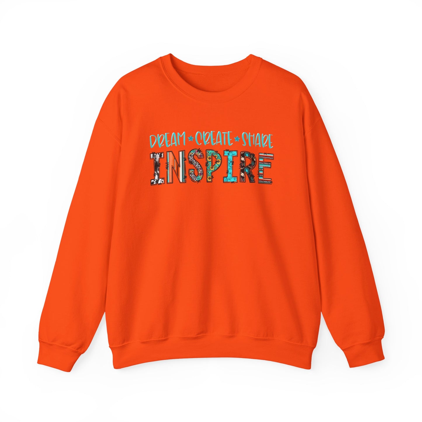 Dream Create Share Inspire Sweatshirt – Motivational Teacher Western Pullover