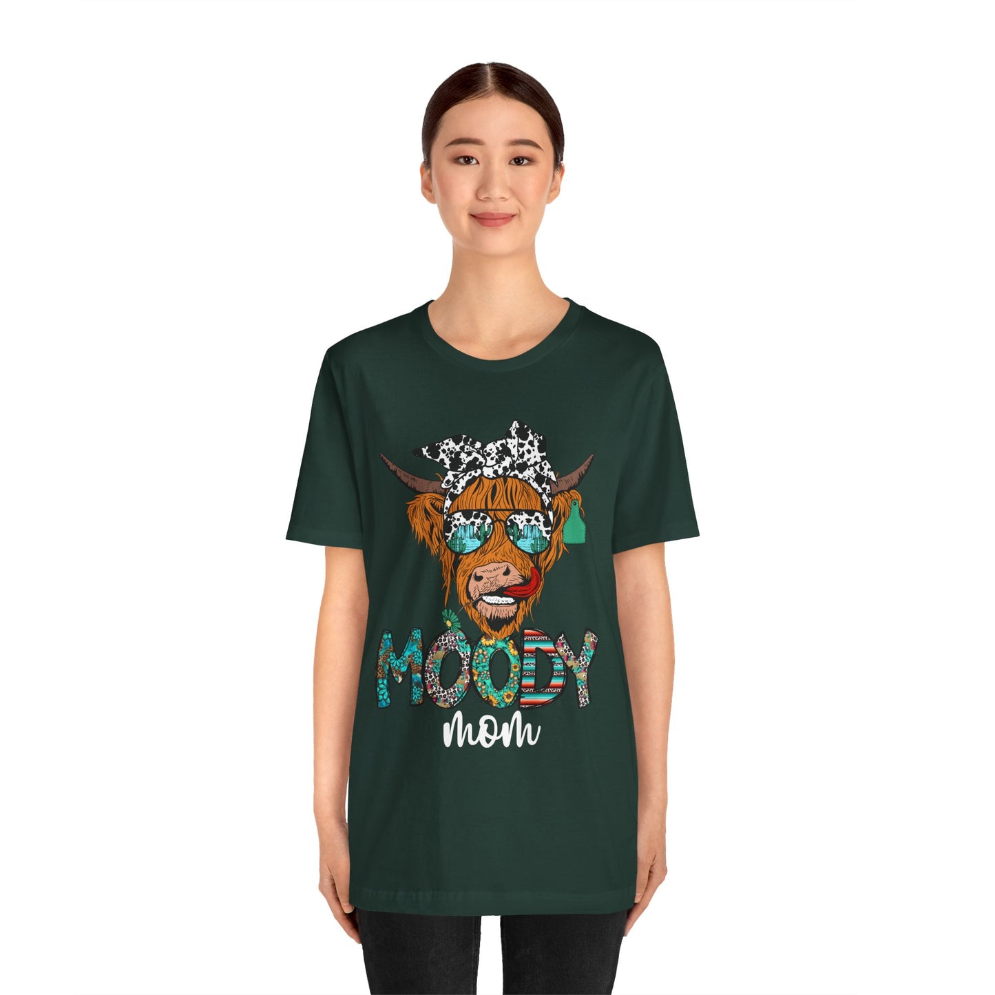 Western Moody Mom Shirt – Highland Cow Sunglasses Country Life Ranch Vibe Tee