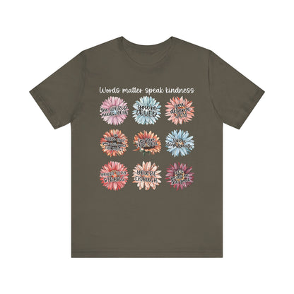 You Are Enough Shirt – Speak Kindness Positive Words Daisy Graphic Tee